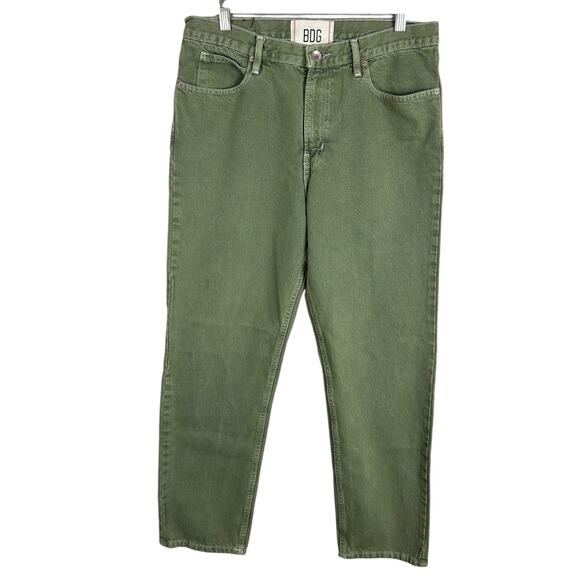 Urban Outfitters BDG Men's Green Overdyed Vintage Slim Fit Jeans 32 x 32 - Picture 2 of 7